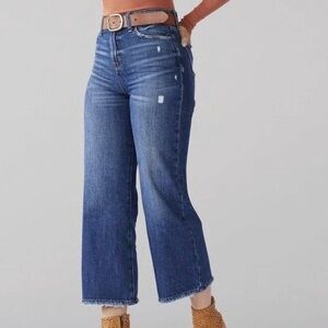 Lee Vintage Modern High Rise Wide Leg Cropped Denim Jeans‎